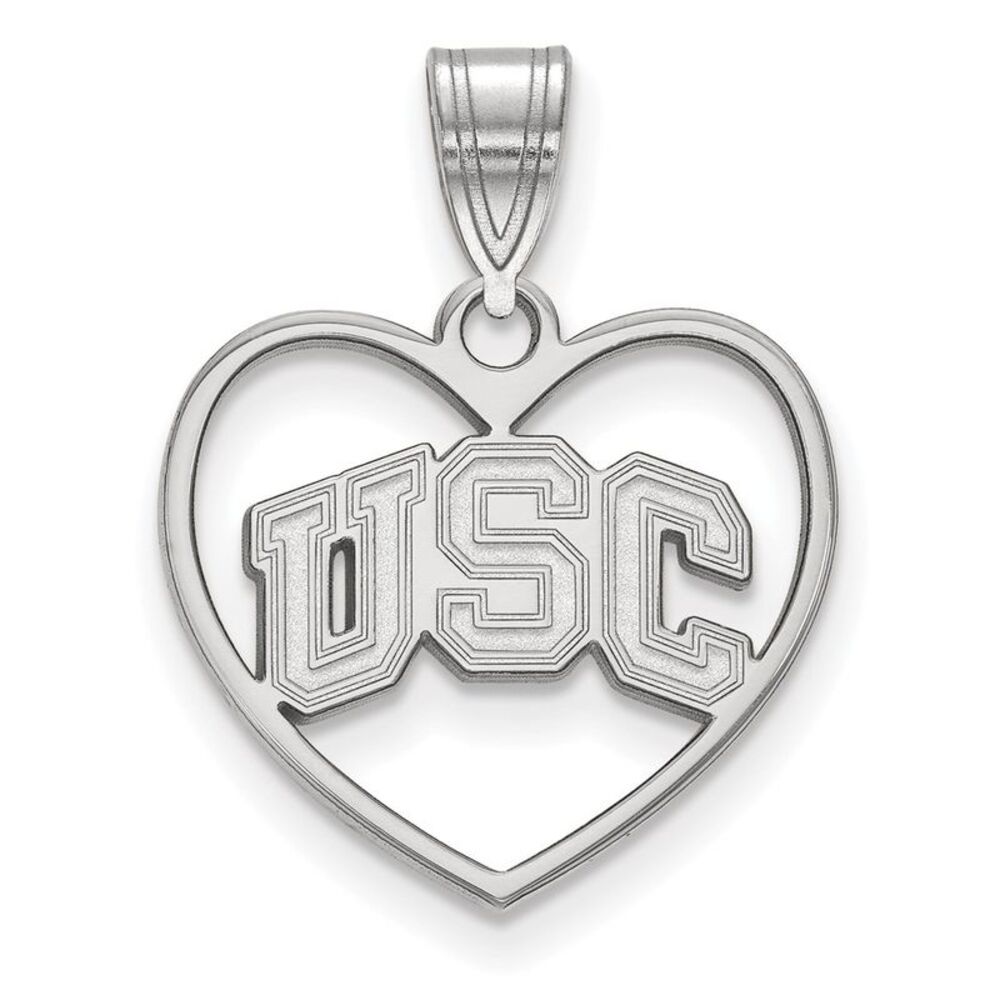 Sterling Silver University of Southern California MD Heart Pendant
